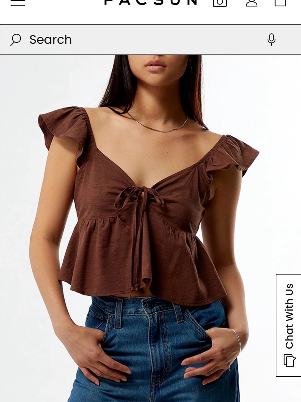 Ruffle Sleeve Crop Top